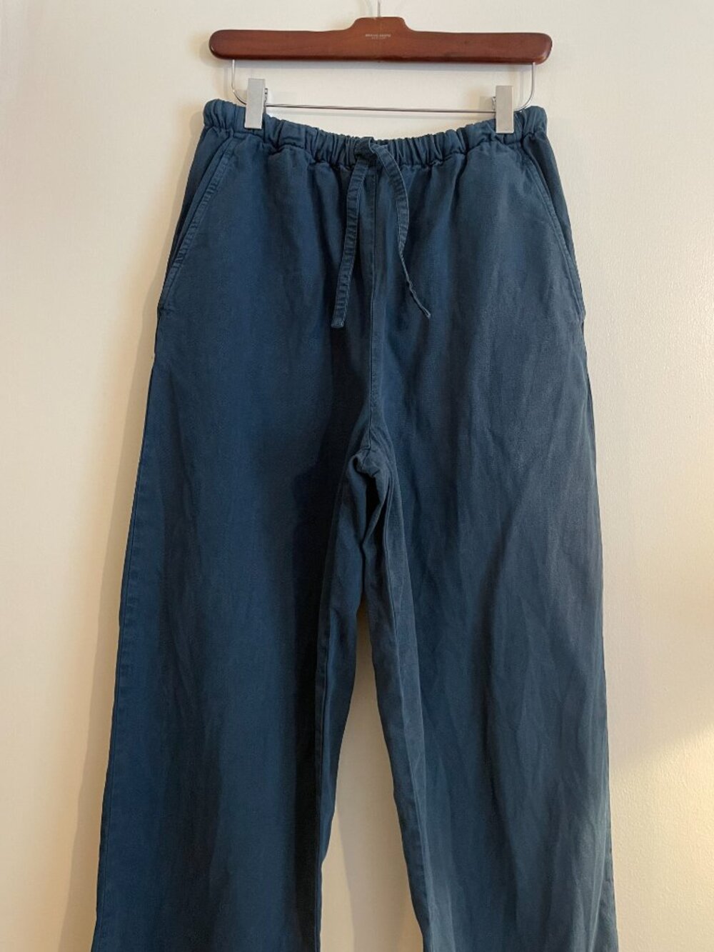 Eileen Fisher Twill Tencel Cotton small blue pants elastic drawstring - Picture 9 of 9